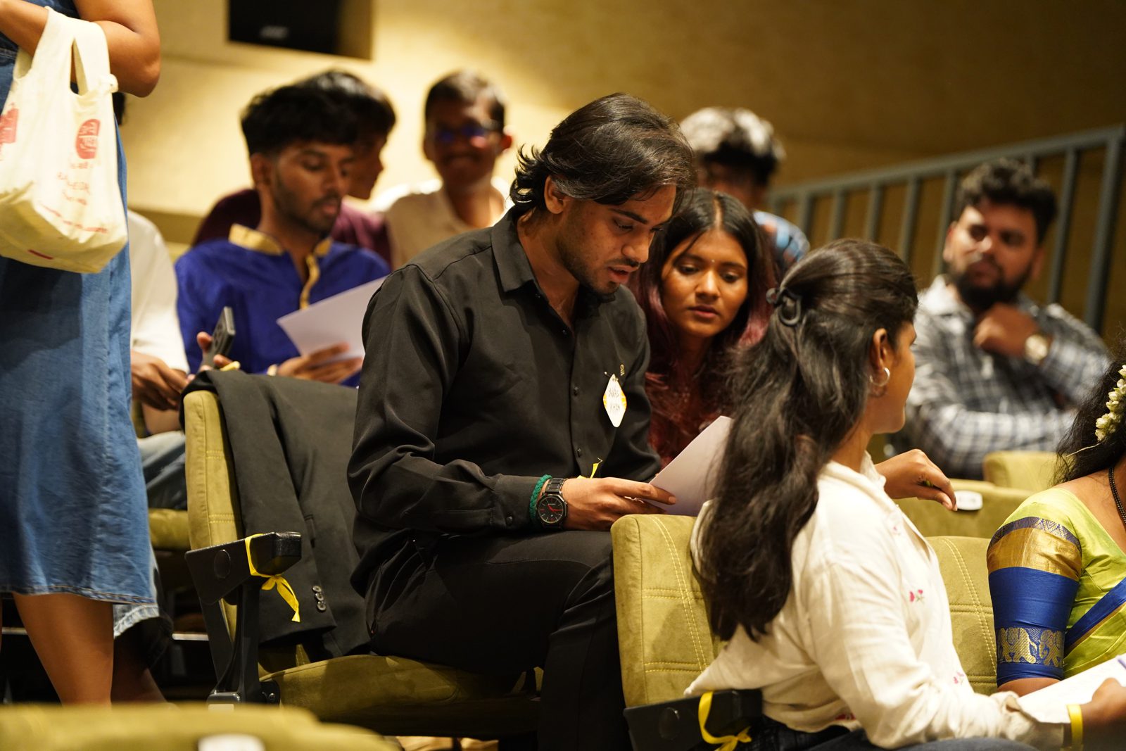 Participants working through their roles in the Naata Shahi simulation